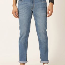 HERE&NOW Men Smart Slim Fit Clean Look Light Fade Whiskers Stretchable Jeans-image-9