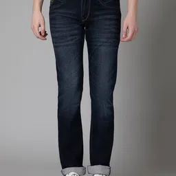 Cantabil Men Mid-Rise Dark Shade Light Fade Clean Look Cotton Stretchable Jeans-image-48