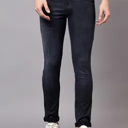 Cantabil Men Mid-Rise Regular Fit Light Fade Stretchable Jeans-image-80