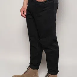 Instafab Plus Men Jean Relaxed Fit Clean Look Rolled Hem Cotton Jeans-image-88