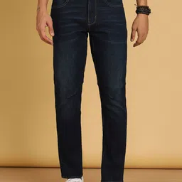 Wrangler Men Mid-Rise Dark Shade Light Fade Clean Look Stretchable Jeans-image-65