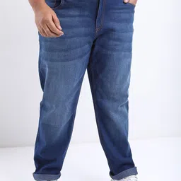 HIGHLANDER Men Plus Size Slim Fit Low Distress Light Fade Stretchable Jeans-picture-9