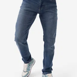 The Souled Store Men Blue Slim Fit Low Distress Light Fade Stretchable Jeans-image-82