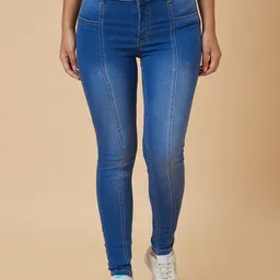 Globus Women Blue Skinny Fit Light Fade Stretchable Jeans-picture-24