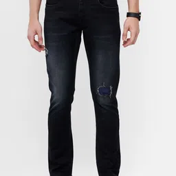 WROGN Men Slim Fit Mildly Distressed Light Fade Stretchable Jeans-image-66