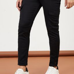 Styli Men Slim Fit Cargo Jeans with Zip Cuff Detail-image-18