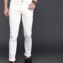WROGN Men White Slim Fit Mid-Rise Clean Look Stretchable Jeans-image-47