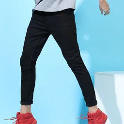 KETCH Men Black Solid Tapered Fit Stretchable Jeans-picture-49