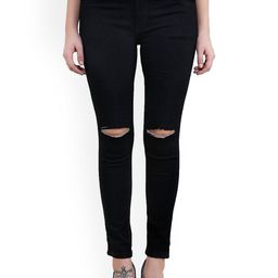 MM-21 Women Jean Skinny Fit Mid-Rise Slash Knee Denim Stretchable Jeans-31
