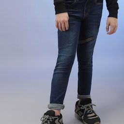 Instafab Boys Smart Slim Fit Clean Look Mid-Rise Applique Cotton Jeans-image-85