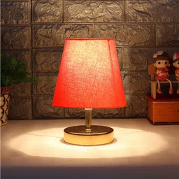 Devansh Orange & Gold Toned Iron Contemporary Table Lamp-21