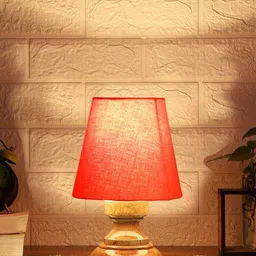 Devansh Orange Wooden Frustum Table Lamp-picture-41
