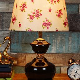 foziq Brown & White Printed Metal Table Lamps-27