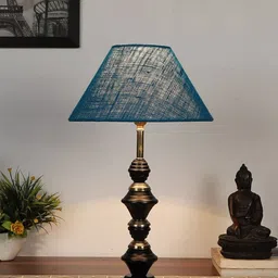 Devansh Turquoise Blue Solid Table Lamps-3
