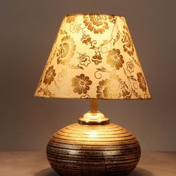 foziq Mustard Printed Table Lamps-19