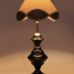 Devansh White Textured Contemporary Cotton Frustum Shaped Table Lamp-13