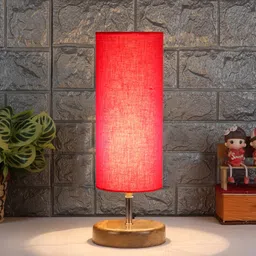 Devansh Red Textured Table Lamps-29