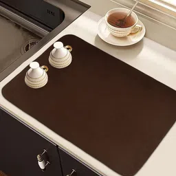 Kuber Industries Brown Kitchen Self Drying Microfiber Table Placemat-40