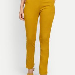 APELLA Women Mustard Yellow Trousers-image-20
