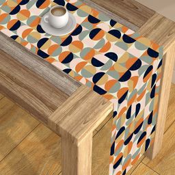 AEROHAVEN Black & Orange Digital Printed 4 Seater Table Runner-25