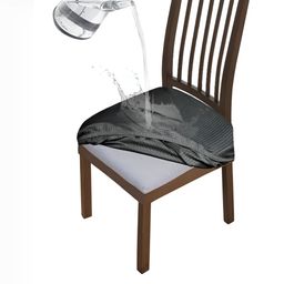 HOKIPO Grey Waterproof Stretchable Chair Seat Covers-59