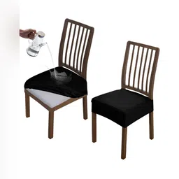 HOKIPO Black 2 Pieces Waterproof Stretchable Chair Seat Cover-93