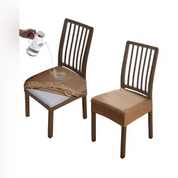 HOKIPO  Brown 2 Pieces Waterproof Stretchable Chair Seat Covers-picture-33