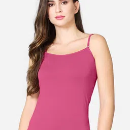 VStar Women Dark Pink Solid Cotton Camisoles-picture-37