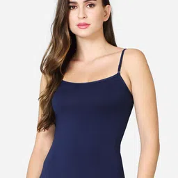 VStar Women Navy Blue  Solid Pure Combed Cotton Camisole-image-76