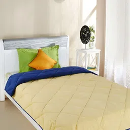 RF RELAXFEEL Blue & Yellow Microfiber Heavy Winter 233 GSM Double Bed Comforter-image-65