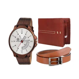 MARKQUES Men Brown Solid 3 in 1 Combo Accessory Gift Set-image-45