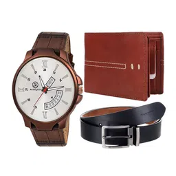 MARKQUES Men Brown & Black Leather Accessory Gift Set-image-44
