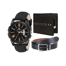 MARKQUES Men Black Solid Accessory Gift Set-image-73