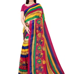 Florence Maroon & Blue Pure Georgette Saree-picture-36