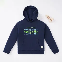 Ed-a-Mamma Boys Navy Blue Printed Hooded Sweatshirt-image-30