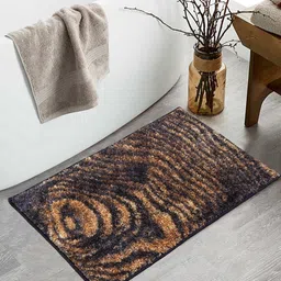BIANCA Brown & Beige Patterned 1600 GSM Anti-Skid Bath Rugs-3