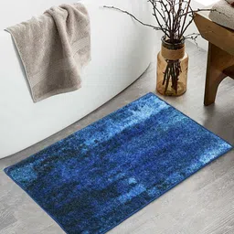 BIANCA Blue Patterned 1600 GSM Anti-Skid Bath Rugs-image-35