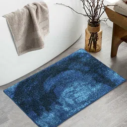 BIANCA Navy Blue & Blue Patterned 1600GSM Anti-skid Bath Rugs-image-62