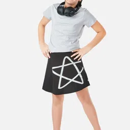You Got Plan B Girls Graphic Printed Pure Cotton Skirt-image-39