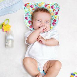 OyO Baby Infants Blue & Pink Fruit Print Memory Foam Head Shaping Cotton Baby Pillow-picture-2