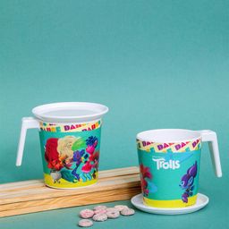 Servewell Blue & White 4 Pieces Dishwasher Safe Printed Glossy Mugs With Coasters 320 ml-16