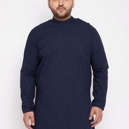 SHOWOFF Plus Size Geometric Printed Band Collar Straight Short Kurtas-picture-22