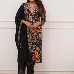 KALINI Women Embroidered Regular Sequinned Kurta with Trousers & With Dupatta-53