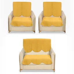 Fashion Throw Yellow Velvet Sofa Cover-image-75