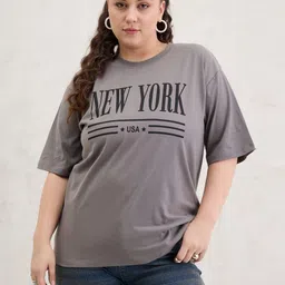 SASSAFRAS Curve Women Printed Raw Edge T-shirt-14