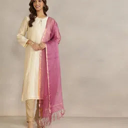 Fabindia Floral Embroidered Dupatta With Thread Work-picture-9