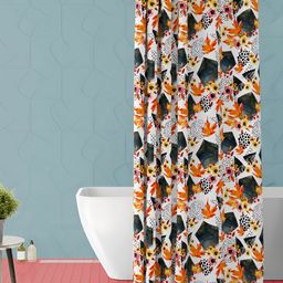 ArtzFolio White & Black Geometric Printed Waterproof Shower Curtain-image-55