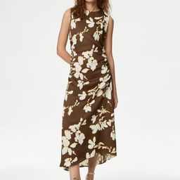 Marks & Spencer Boat Neck Floral Midi Sheath Dress-image-68