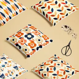 ArtzFolio Multicoloured Set of 5 Velvet Square Cushion Covers-picture-17