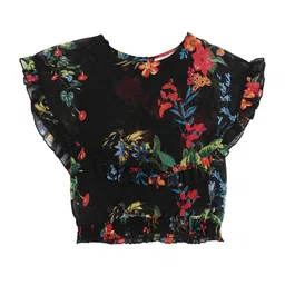 Gini and Jony Girls Tropical Printed Round Neck Cotton Top-image-56